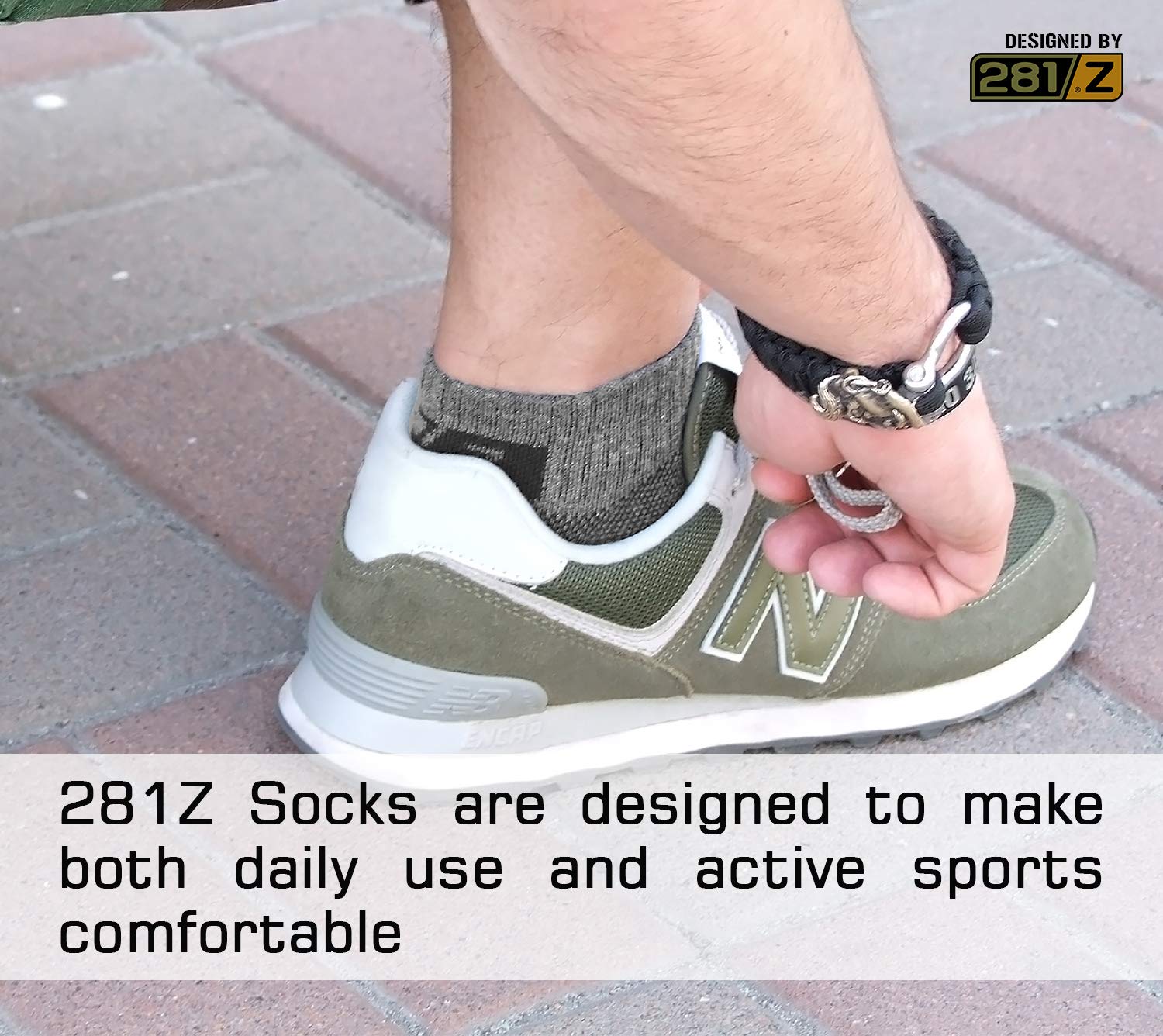 281Z Running Cushion Ankle Low Cut Socks - Athletic Hiking Sport Workout (Stone Grey)(Small 6 Pairs)