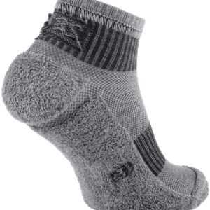 281Z Running Cushion Ankle Low Cut Socks - Athletic Hiking Sport Workout (Stone Grey)(Small 6 Pairs)