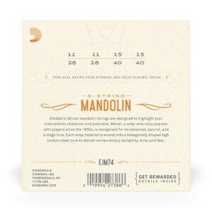 D'Addario Mandolin Monel Set, Medium, 11-40 (EJM74)