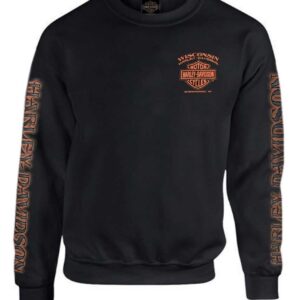 Harley-Davidson Men's Eagle Piston Fleece Pullover Sweatshirt, Black (XL)