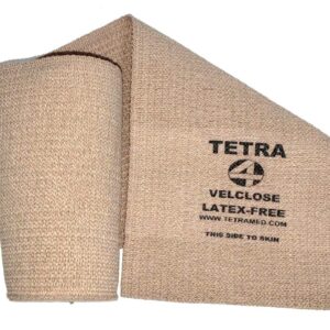 Tetra Elastic Bandage Velclose Single Clip Free Closure 3" x 5Yd (Stretched Length) Latex-Free, 10 per Box