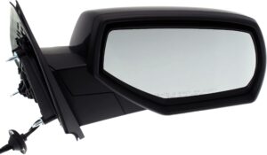 kool vue passenger side power heated mirror for chevrolet silverado 1500 gmc sierra 1500 2014-2018 manual fold without signal light, blind spot light, memory & puddle lamp paintable