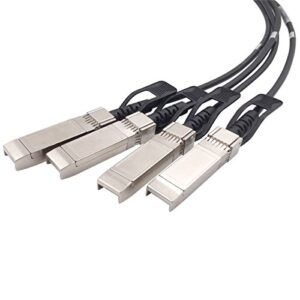 Wiitek 3 Meters QSFP+ to 4 SFP+ DAC Breakout Cable, 40G QSFP+ Direct Attach Copper Cable, 30AWG Black, for Arista CAB-Q-S-3M