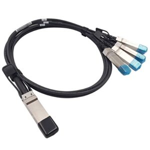 wiitek 3 meters qsfp+ to 4 sfp+ dac breakout cable, 40g qsfp+ direct attach copper cable, 30awg black, for arista cab-q-s-3m