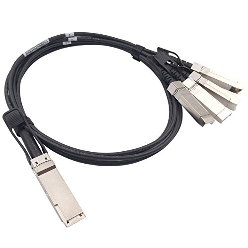 Wiitek 3 Meters QSFP+ to 4 SFP+ DAC Breakout Cable, 40G QSFP+ Direct Attach Copper Cable, 30AWG Black, for Arista CAB-Q-S-3M