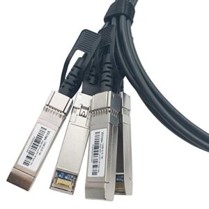 Wiitek 3 Meters QSFP+ to 4 SFP+ DAC Breakout Cable, 40G QSFP+ Direct Attach Copper Cable, 30AWG Black, for Arista CAB-Q-S-3M