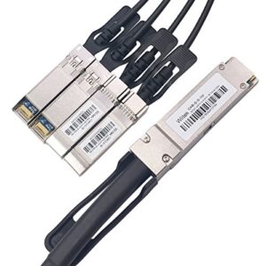 Wiitek 3 Meters QSFP+ to 4 SFP+ DAC Breakout Cable, 40G QSFP+ Direct Attach Copper Cable, 30AWG Black, for Arista CAB-Q-S-3M