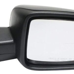 Kool Vue Passenger Side Non-Electric Mirror for Ram 1500 2013-2018 Manual Fold Without Signal Light, Blind Spot Light, Memory & Puddle Lamp Textured w/o Towing Package