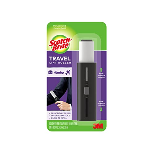 Scotch-Brite Mini Travel Lint Roller, Works Great On Pet Hair, 6 Rollers, 30 Sheets Per Roll, 180 Sheets Total