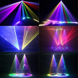 1900 Patterns DJ Disco Party Lights,Sumger Full Color 3D Animation Laser Projector Light,DMX Sound Activated Stage Lighting,Remote Control RGB Scan Beam light for Christmas Halloween Bar Dance Wedding