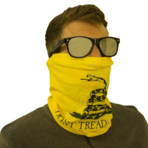 International Tie Gadsden 'Don't Tread on Me' Bandana – Face Mask, Soft & Breathable Material Multi-Functional Neck Gaiter, Balaclava, Sunmask or Headband (Don't Tread on Me)