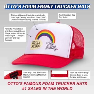 Otto Cap 5 Panel Mid Profile Mesh Back Trucker Hat Polyester Foam Front Brown