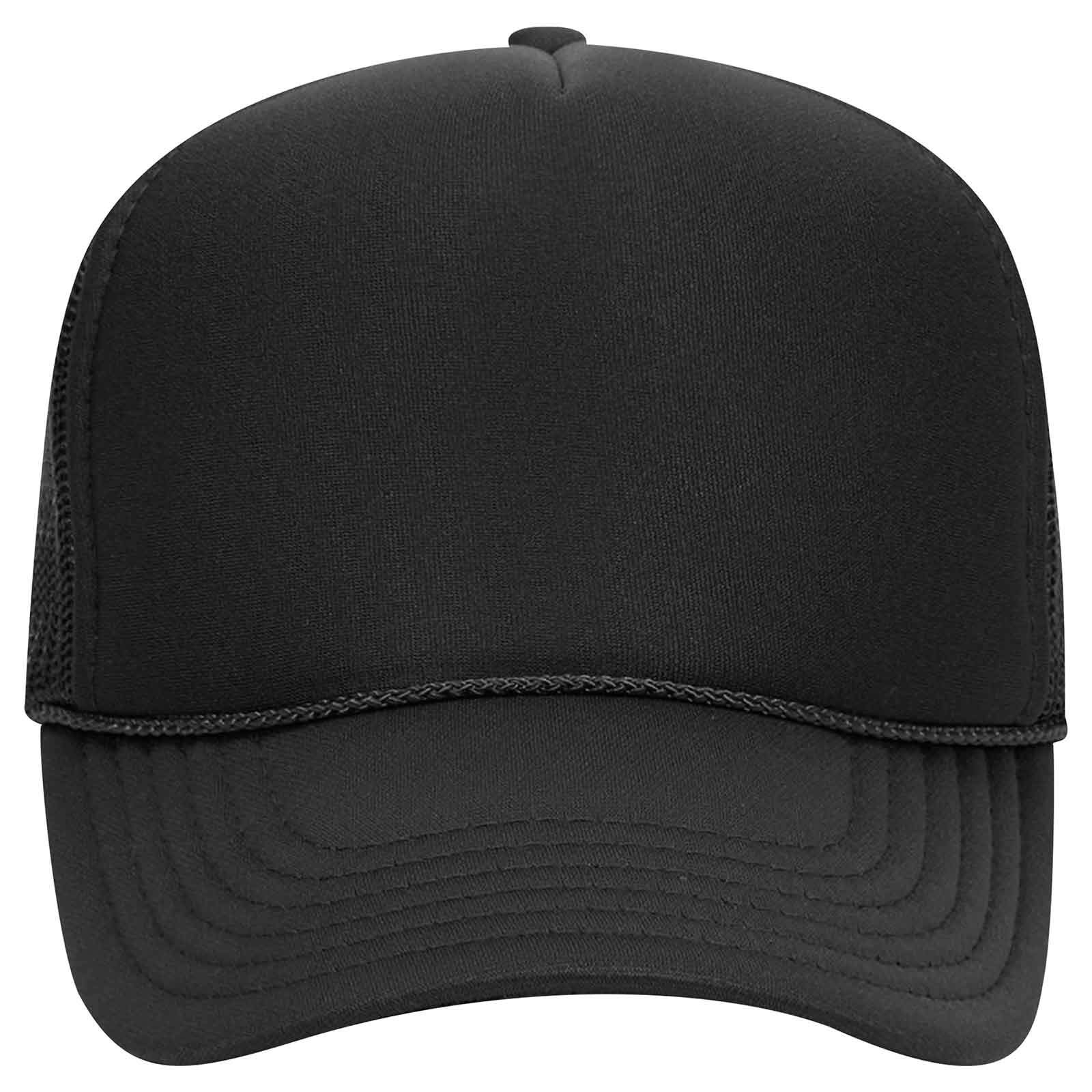 Trucker Hat, Stiff Structured Front Panels Baseball Golf Dad Cap, Breathable Mesh Side, Adjustable Fit – Sport & Casual Wear Black