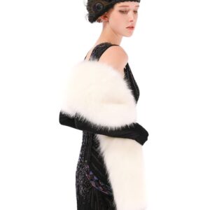 Dikoaina Women's Winter Fake Faux Fur Scarf Wrap Collar Shawl Shrug