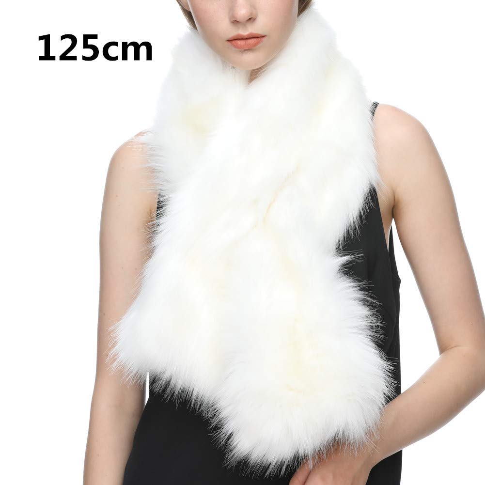 Dikoaina Women's Winter Fake Faux Fur Scarf Wrap Collar Shawl Shrug