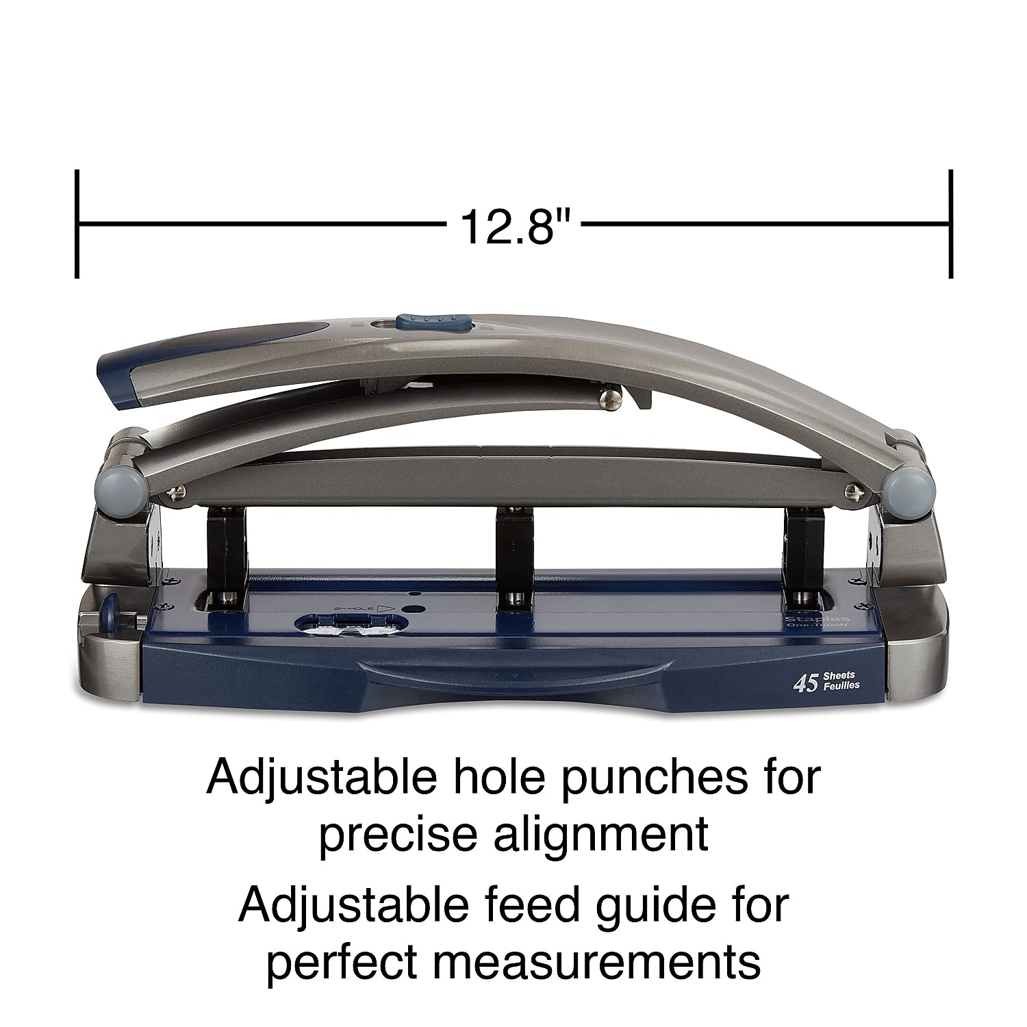 Staples 678950 20268/14824 One-Touch Adjustable 3-Hole Punch 40 Sheet Capacity