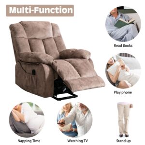 CANMOV Power Lift Recliner Chair for Elderly- Heavy Duty and Safety Motion Reclining Mechanism-Antiskid Fabric Sofa Living Room Chair with Overstuffed Design, Camel