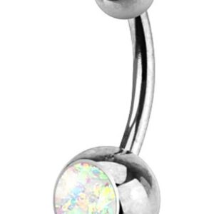 FIFTH CUE 14G Opal Glitter Set 316L Surgical Steel Belly Button Rings