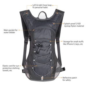 Unigear Hydration Pack Backpack with 70 oz 2L Water Bladder for Running, Hiking, Cycling, Climbing, Camping, Biking (Gray)