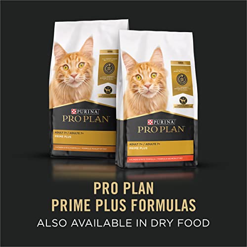 Purina Pro Plan Grain Free Senior Wet Cat Food Pate, SENIOR Adult 7+ Prime Plus Chicken Entree - (Pack of 24) 3 oz. Pull-Top Cans