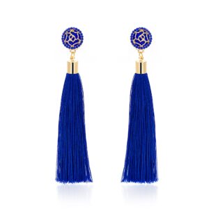 Zealmer Colorful Tassel Earrings For Women Bohemian Long Dangle Drop Statement Earrings Fashion Jewelry For Birthday Christmas Valentines Day Gift