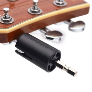 Hexagonal Drill Bit Tuning Peg Winder For Electric Acoustic Guitar Bass String Change Maintenance, Attaches to Power Screwdriver or Power Drill