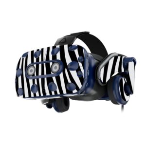 mightyskins skin compatible with htc vive pro vr headset - black zebra | protective, durable, and unique vinyl decal wrap cover | easy to apply, remove, and change styles | made in the usa