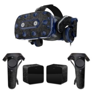 MightySkins Skin Compatible with HTC Vive Pro VR Headset - Black Leather | Protective, Durable, and Unique Vinyl Decal wrap Cover | Easy to Apply, Remove, and Change Styles | Made in The USA