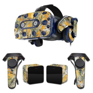 mightyskins skin compatible with htc vive pro vr headset - mc2 blaze | protective, durable, and unique vinyl decal wrap cover | easy to apply, remove, and change styles | made in the usa