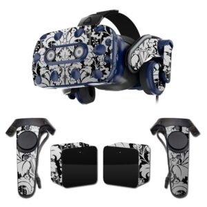 mightyskins skin compatible with htc vive pro vr headset - floral retro | protective, durable, and unique vinyl decal wrap cover | easy to apply, remove, and change styles | made in the usa