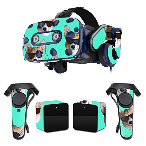 MightySkins Skin Compatible with HTC Vive Pro VR Headset - Cool Corgi | Protective, Durable, and Unique Vinyl Decal wrap Cover | Easy to Apply, Remove, and Change Styles | Made in The USA