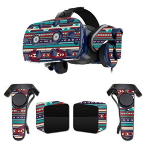 mightyskins skin compatible with htc vive pro vr headset - southwest stripes | protective, durable, and unique vinyl decal wrap cover | easy to apply, remove, and change styles | made in the usa