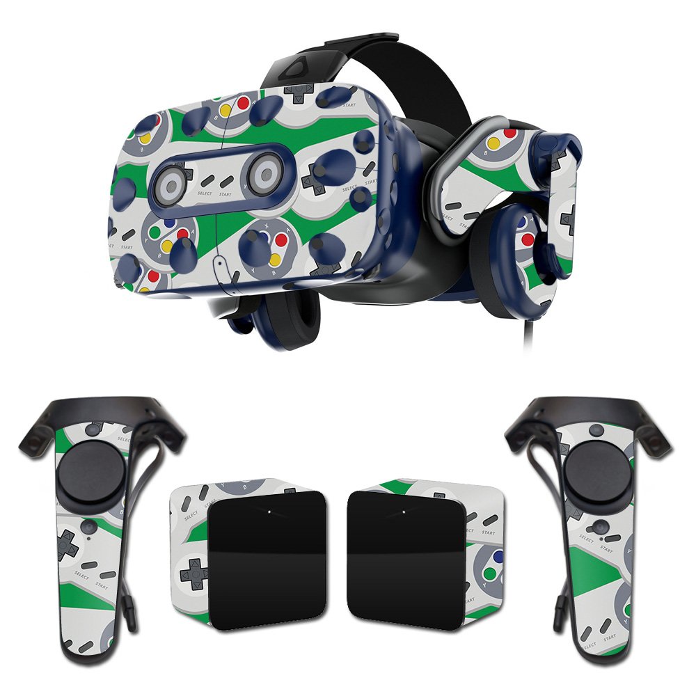 MightySkins Skin Compatible with HTC Vive Pro VR Headset - Retro Controllers 1 | Protective, Durable, and Unique Vinyl Decal wrap Cover | Easy to Apply, Remove, and Change Styles | Made in The USA