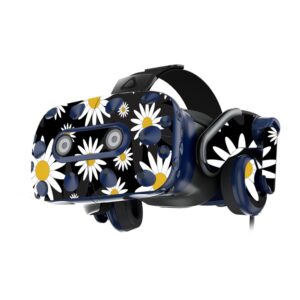 mightyskins skin compatible with htc vive pro vr headset - daisies | protective, durable, and unique vinyl decal wrap cover | easy to apply, remove, and change styles | made in the usa