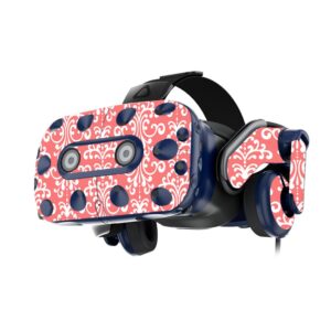 MightySkins Skin Compatible with HTC Vive Pro VR Headset - Coral Damask | Protective, Durable, and Unique Vinyl Decal wrap Cover | Easy to Apply, Remove, and Change Styles | Made in The USA