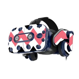 MightySkins Skin Compatible with HTC Vive Pro VR Headset - Black Pink Chevron | Protective, Durable, and Unique Vinyl Decal wrap Cover | Easy to Apply, Remove, and Change Styles | Made in The USA