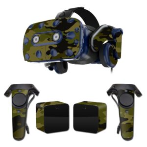 mightyskins skin compatible with htc vive pro vr headset - green camouflage | protective, durable, and unique vinyl decal wrap cover | easy to apply, remove, and change styles | made in the usa