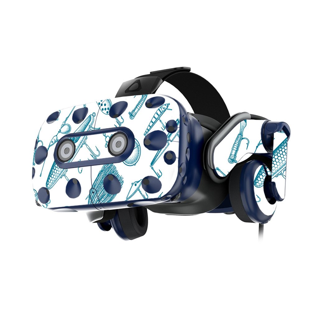 MightySkins Skin Compatible with HTC Vive Pro VR Headset - Teal Lures | Protective, Durable, and Unique Vinyl Decal wrap Cover | Easy to Apply, Remove, and Change Styles | Made in The USA