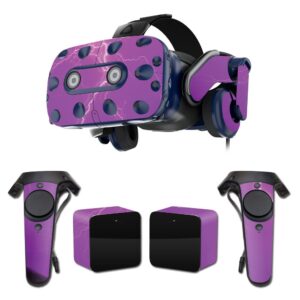 MightySkins Skin Compatible with HTC Vive Pro VR Headset - Purple Lightning | Protective, Durable, and Unique Vinyl Decal wrap Cover | Easy to Apply, Remove, and Change Styles | Made in The USA