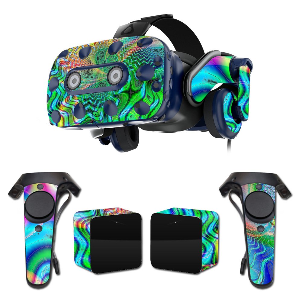 MightySkins Skin Compatible with HTC Vive Pro VR Headset - Psychedelic | Protective, Durable, and Unique Vinyl Decal wrap Cover | Easy to Apply, Remove, and Change Styles | Made in The USA