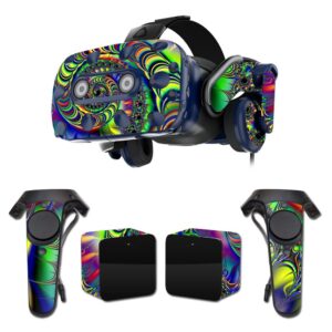 mightyskins skin compatible with htc vive pro vr headset - acid | protective, durable, and unique vinyl decal wrap cover | easy to apply, remove, and change styles | made in the usa