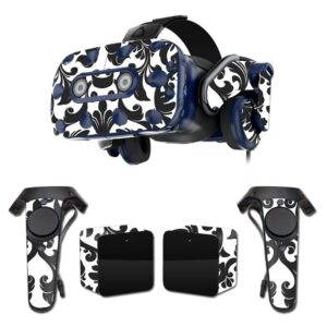 MightySkins Skin Compatible with HTC Vive Pro VR Headset - Black Damask | Protective, Durable, and Unique Vinyl Decal wrap Cover | Easy to Apply, Remove, and Change Styles | Made in The USA