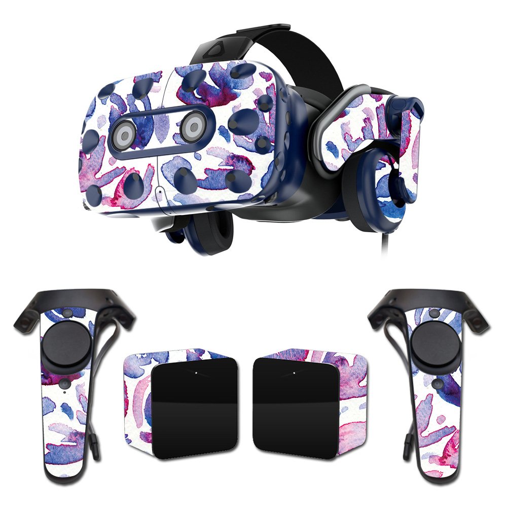 MightySkins Skin Compatible with HTC Vive Pro VR Headset - Blue Petals | Protective, Durable, and Unique Vinyl Decal wrap Cover | Easy to Apply, Remove, and Change Styles | Made in The USA