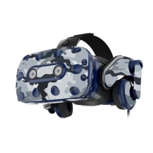 mightyskins skin compatible with htc vive pro vr headset - gray camouflage | protective, durable, and unique vinyl decal wrap cover | easy to apply, remove, and change styles | made in the usa