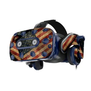 mightyskins skin compatible with htc vive pro vr headset - vintage american | protective, durable, and unique vinyl decal wrap cover | easy to apply, remove, and change styles | made in the usa