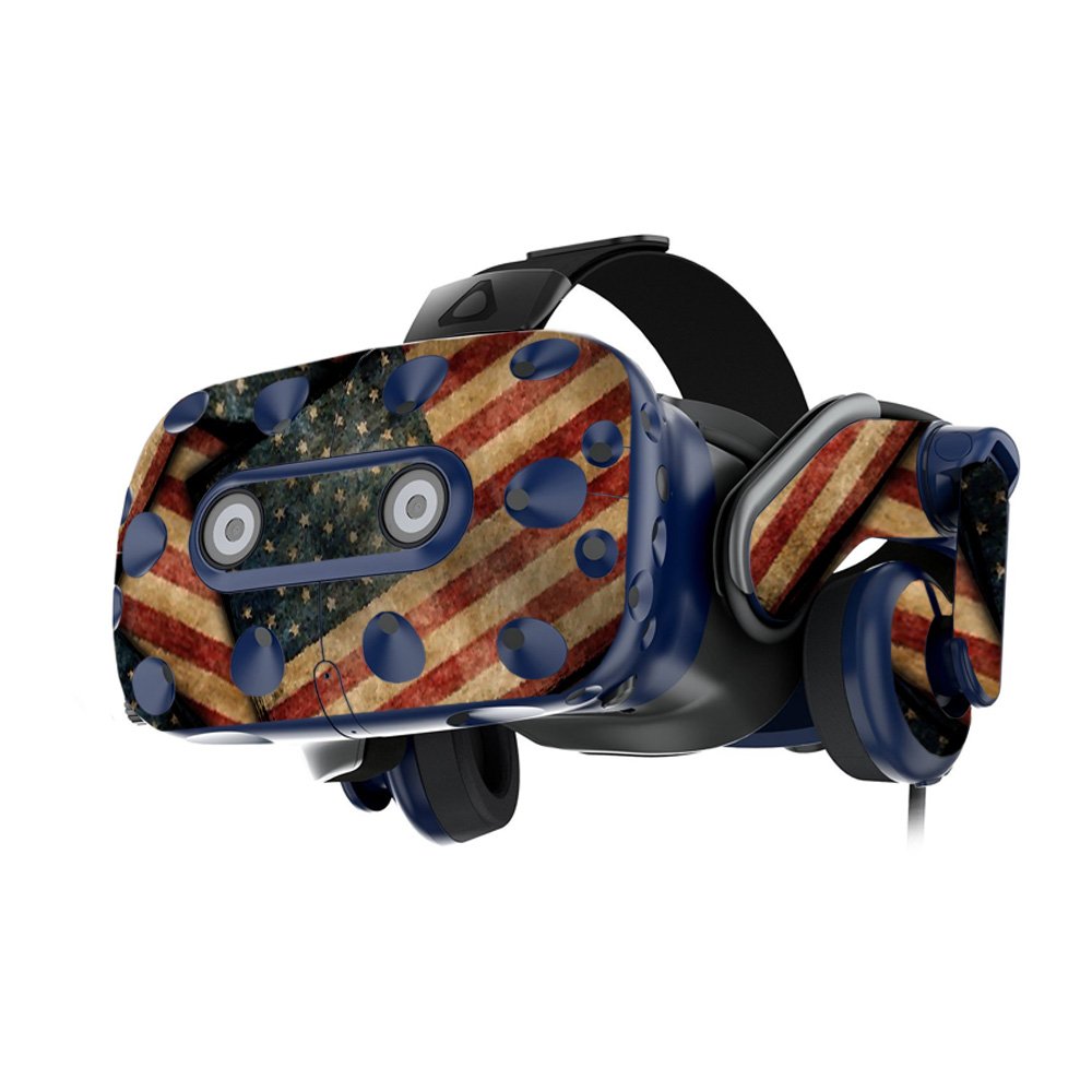 MightySkins Skin Compatible with HTC Vive Pro VR Headset - Vintage American | Protective, Durable, and Unique Vinyl Decal wrap Cover | Easy to Apply, Remove, and Change Styles | Made in The USA