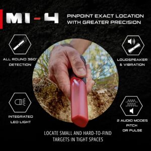 XP Metal Detectors MI-4 Pinpointer, designed to be used by all detectorists, 20 feet waterproof, rechargeable with 6 programs and 3 levels of sensitivity (MI-4-AM)