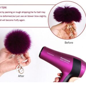 Pom Pom Keychain Genuine Rabbit Fur Ball Keychain Fluffy Accessories Car Bag Charm