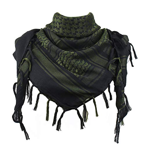 Explore Land Cotton Shemagh Keffiyeh Tactical Desert Scarf Neck Head Wrap with Tassel for Men Women