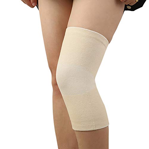 JUMISEE (One Pair) Cotton Knee Sleeves for Knee Support, Circulation Improvement & Pain Relief,Sport Compression for Running, Pain Management, Arthritis Pain Women Men (Complexion, Medium)